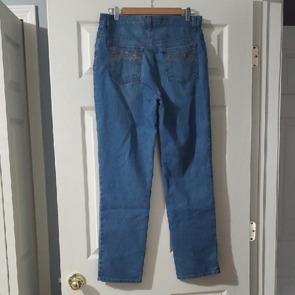 Gloria Vanderbilt Amanda jeans women's size 10 Vguc embellished back pockets - Picture 3 of 7